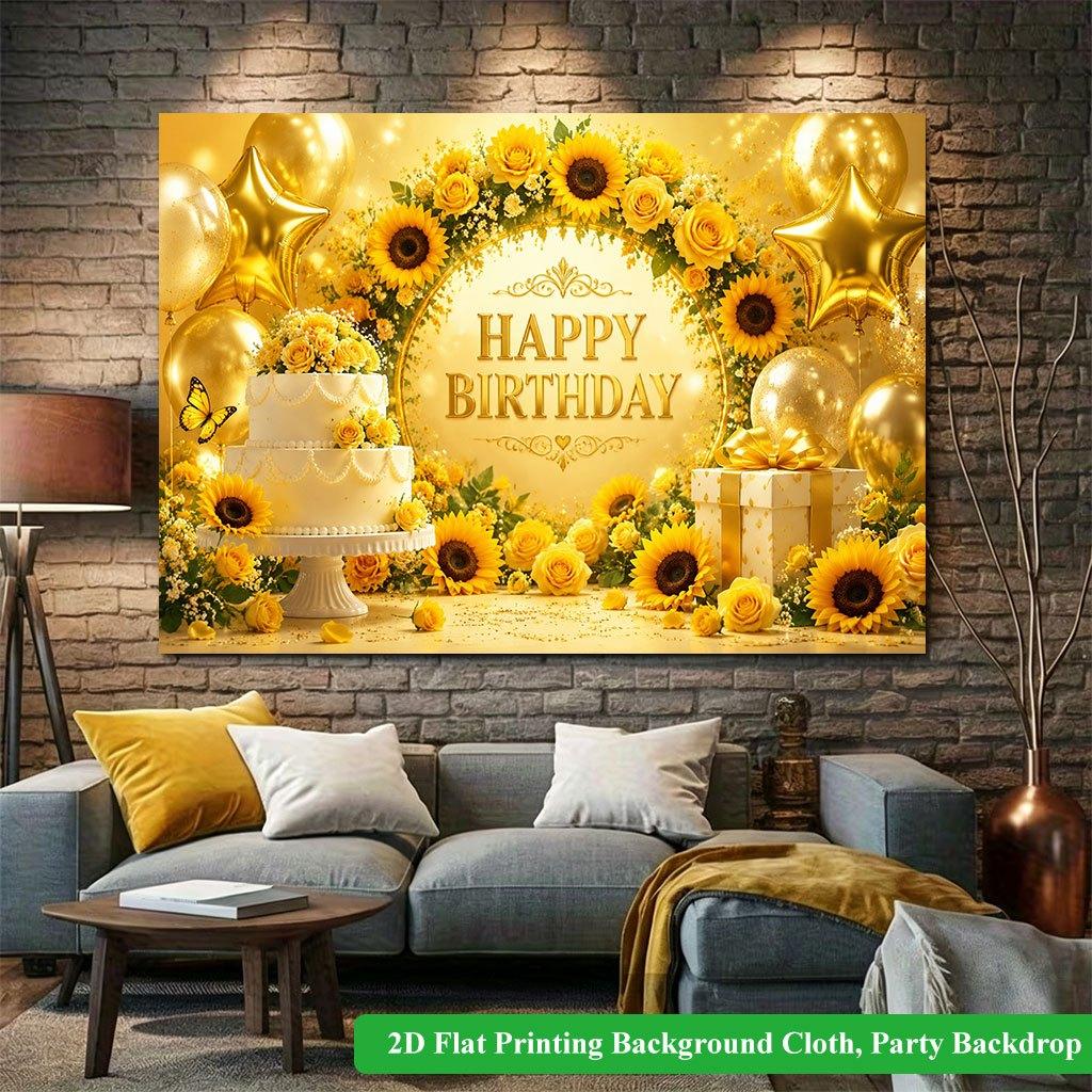 2D Flat Backdrop1pc Birthday Party Scene Decor Backdrop Banner Polyester Wall Decor For Living Room Bedroom Office Outdoor Decor Party