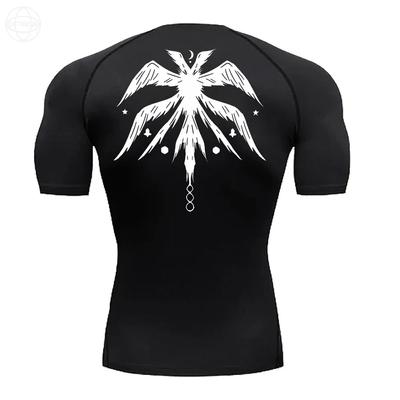 Camiseta ajustada de manga corta de verano para hombre, para entrenamiento al aire libre, fitness, correr, elástica, de secado rápido, ropa deportiva informal, tallas S a 3XL