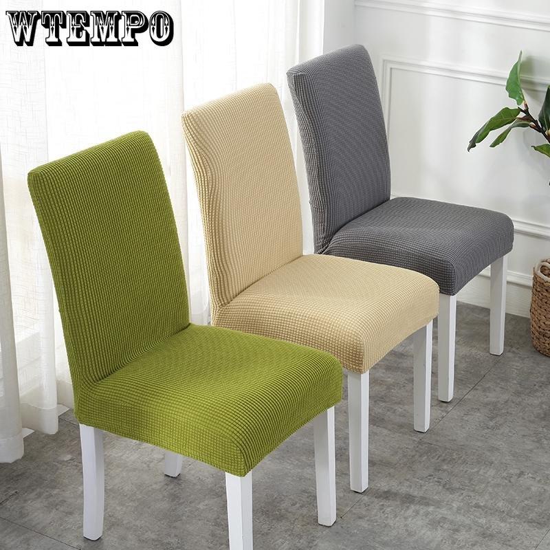 WTEMPO Dickes Stuhlhussen-Kissen-Set Esszimmerstuhlhussen Universelle Hockerhussen Sitzbezug Stretch Hotel Esszimmertisch Stuhlhussen