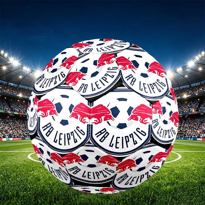 RB Leipzig Print Size 5 Soccer Ball, PU Wear Resistant Football for Match Training and Daily Practice, Birthday Gift for Soccer Fans
