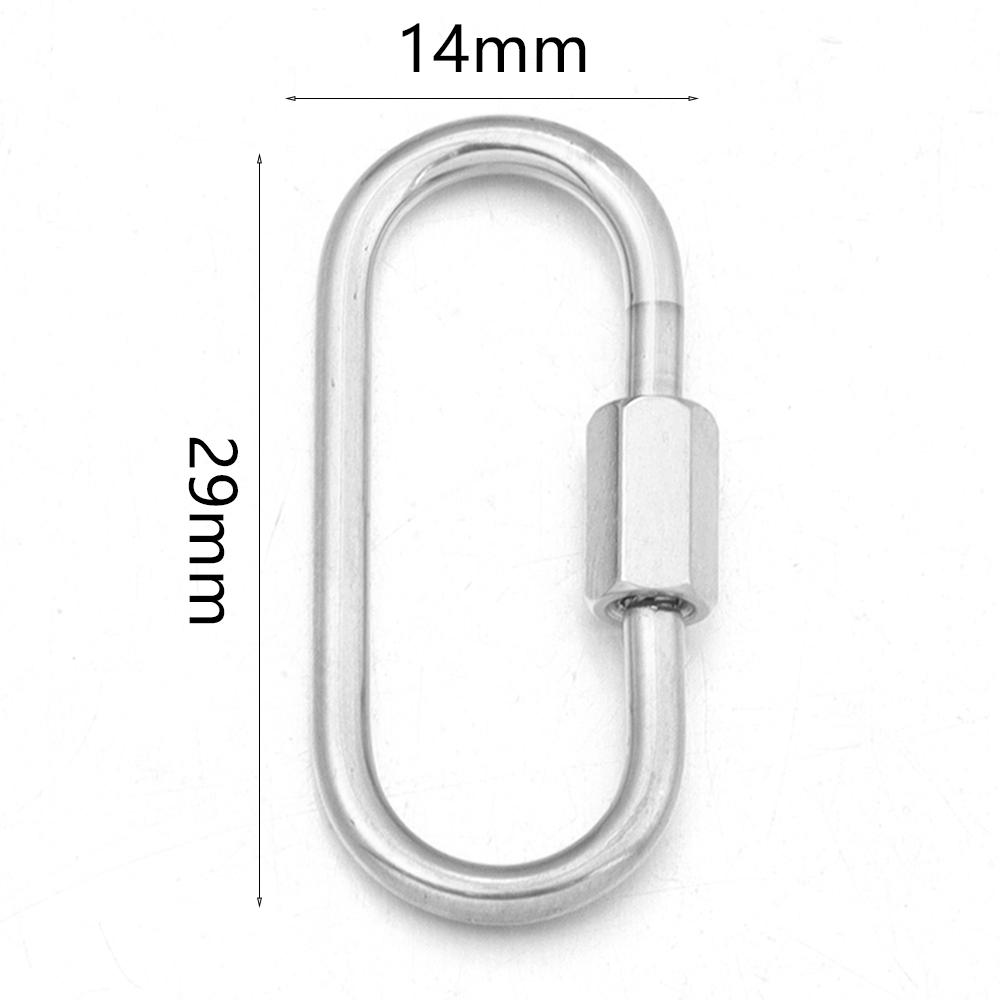 2pcs/lot Stainless Steel Screw Clasps Oval Heart Shape Carabiner Lock Clasp For Jewelry Connector Fastener DIY Keychain Supplies