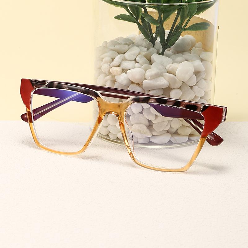 Anti-Blue Light Glasses For Women Pc Core Legs Fashion Retro Plate Color Flat Mirror Can Be Equipped With Mirror 5718