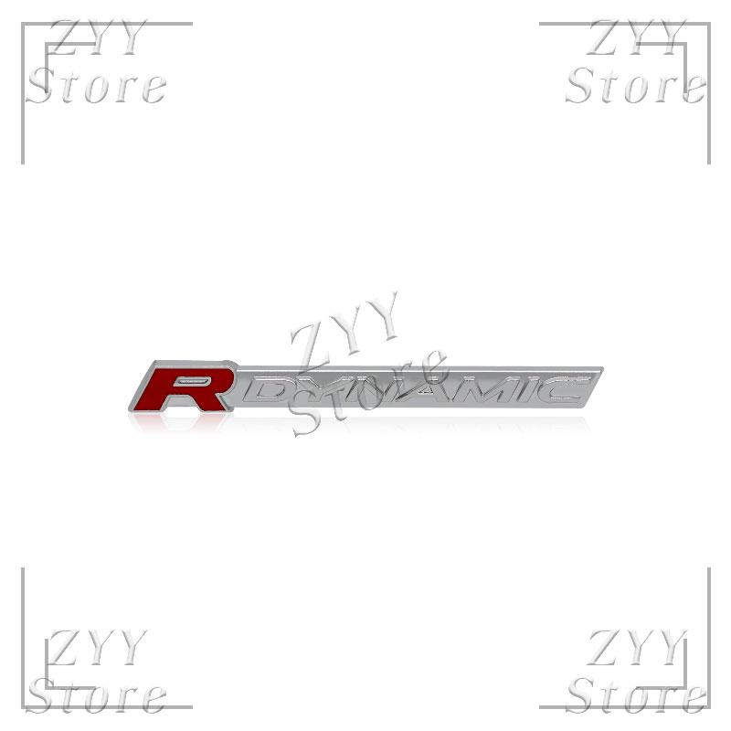 Emblema Logo Metallo 3D R Dynamic per Auto Badge Adesivi per Portellone Posteriore