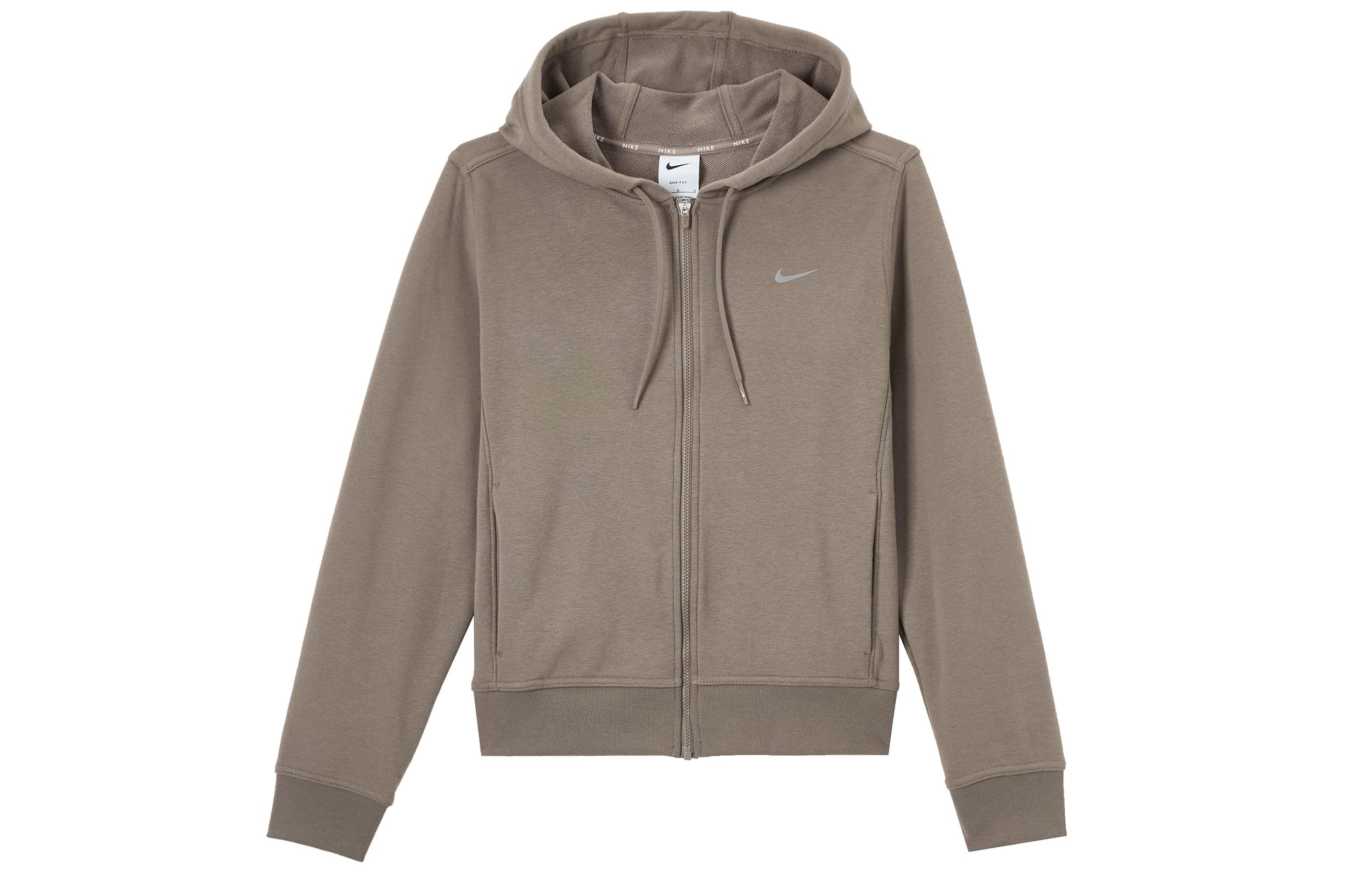 Nike Sweatshirts Women s Brown Hooded Moderate Cardigan FB5199-233 M