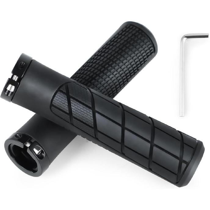 Bike Handlebar Grips, Aluminum Single Lock, Made of Soft High-Density Rubber, Suitable for BMX, Mountain Bikes MTB,Beach Cruisers, Scooters, Soft
