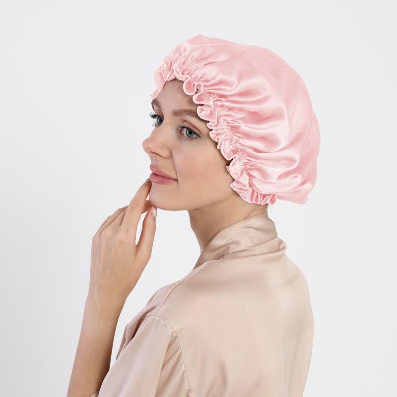 Mulberry Silk Hair Care Round Cap 16 Mmi Silk Nightcap Headgear Chemotherapy Cap Silk Shower Cap