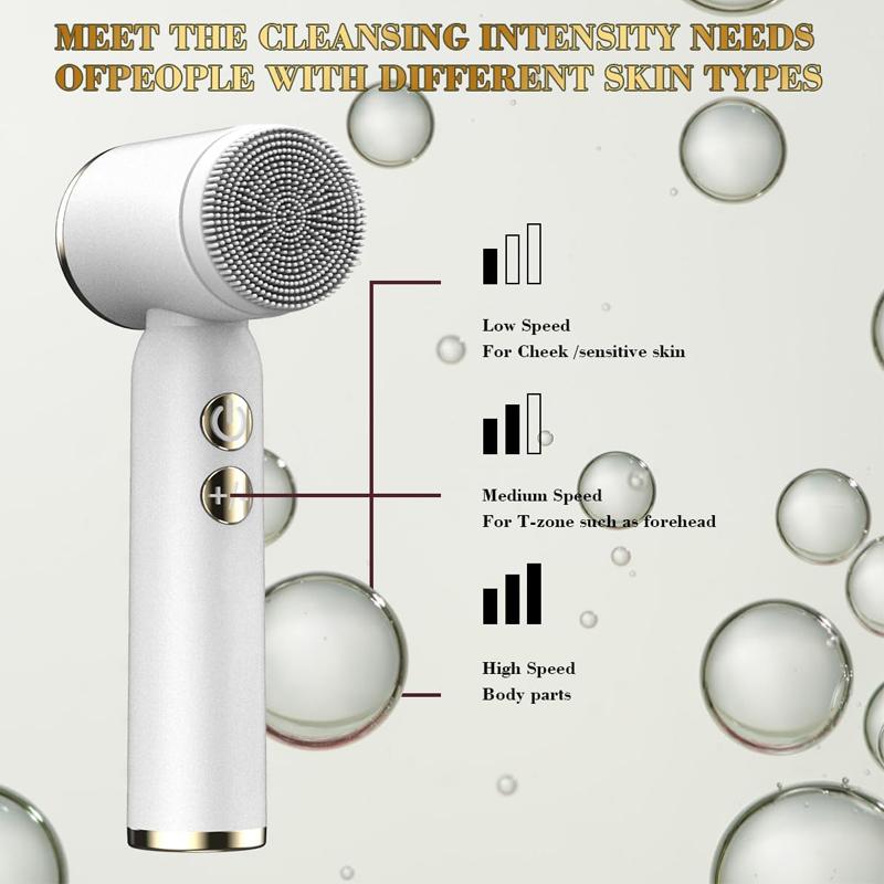 Soft Synthetic Rechargeable Ipx7 Waterproof USB Charge Silicone Led Hand Facial Cleansing Brush Ultrasonic Face Cleaner