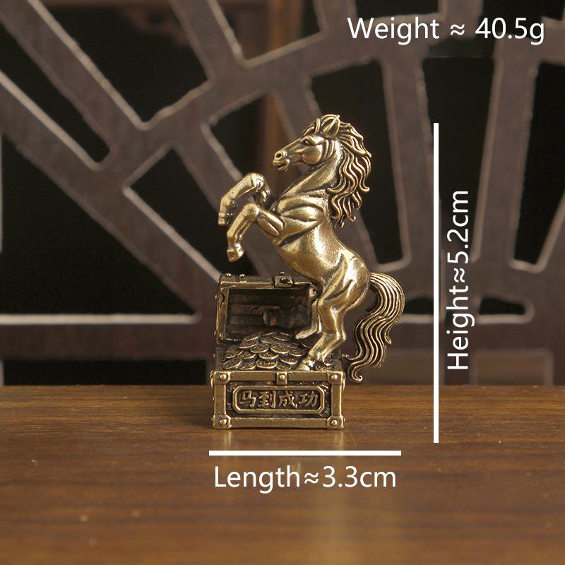 1 Stück Messing Pferdefigur 2026 Jahr des Pferdes Feng Shui Schreibtischdekoration Kind reitet Home Office Miniatur Geschenk