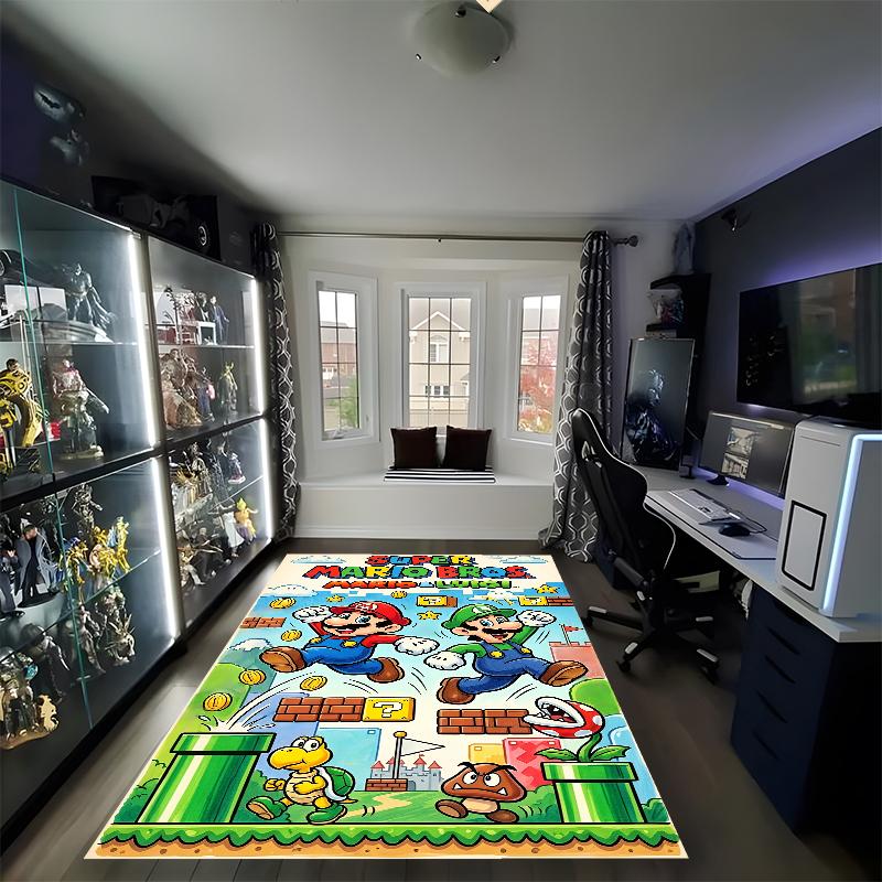 Mario Printed Carpet, Rug for Office Chair Living Room Bedroom Kitchen Room Decor Gifts.