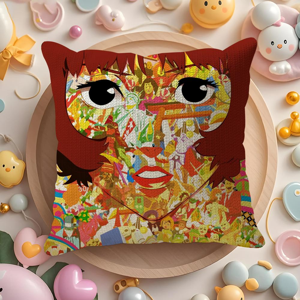 P-Paprika Cushion Cover Natural Linen Organic Fabric Double-Sided Printing Sofa Home Decor Gift Pillow Cover