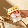1Pcs 350Ml Reusable Glass Overnight Oats Jar With Spoon Oatmeal Container Food Storage Organizer For Breakfast