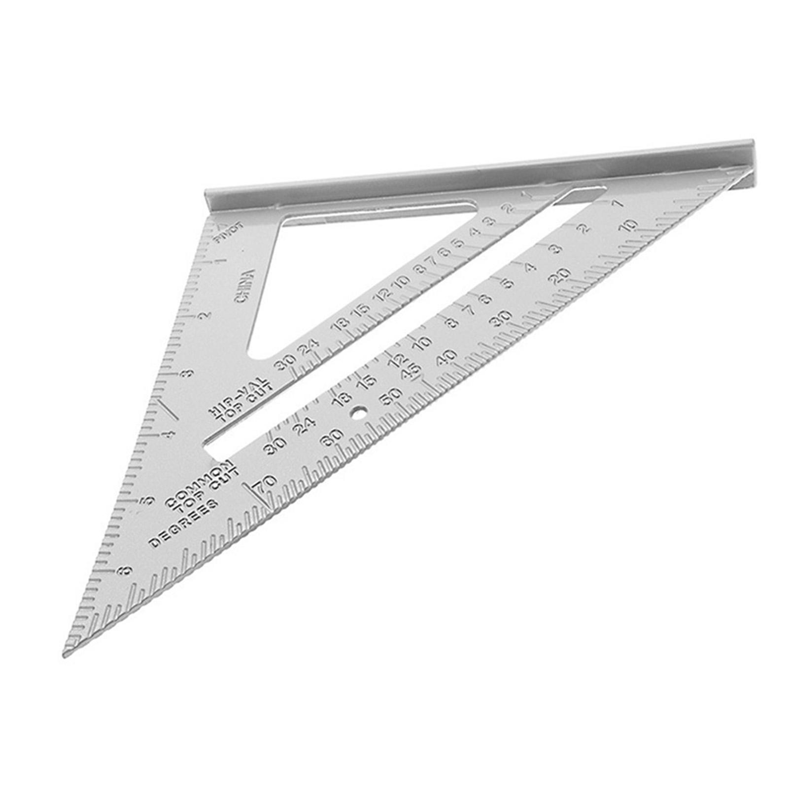 Aluminum Alloy Triangle Ruler With Clear Scale Woodworking Measurement Tool серебряный