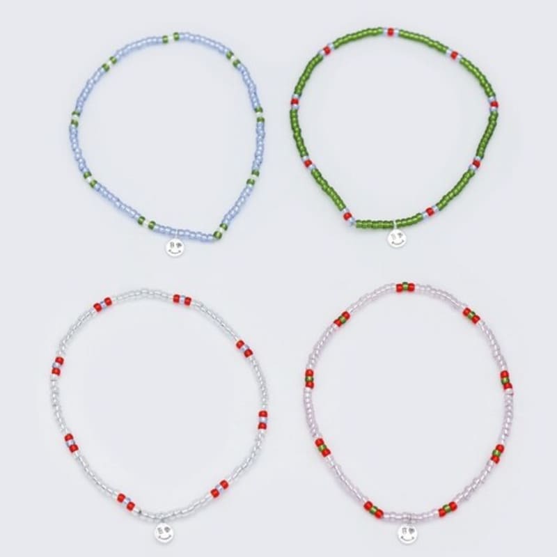 BONBEAU Mini Smile Charm Clear Color Beads Bracelet