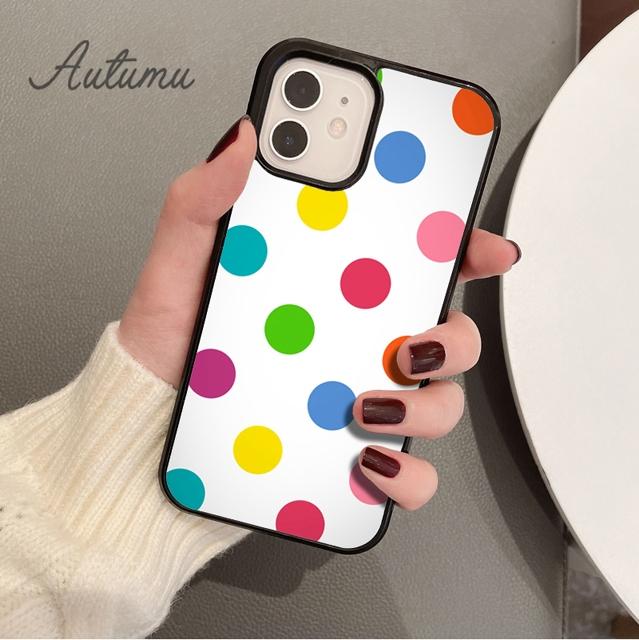 Mega Polka Dots Black White Phone Case for iPhone 11 12 13 14 Pro Max Mini X XR XS SE 2020 6S 7 8 Plus Samsung S21 S22 Shell