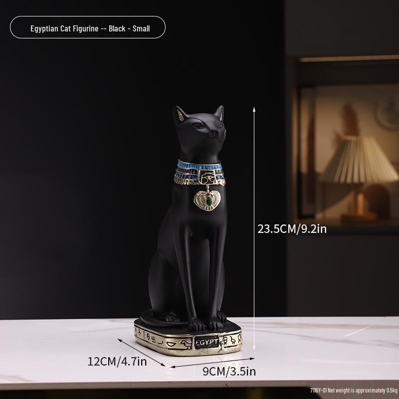 Figurina Esotica di Gatto Egiziano in Resina per Arredamento Casa o Caffetteria