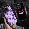 Anime P-Pokemon Gengar Phone Case For iPhone 11 12 13 16 15 17 14 Pro Max Soft Funda Silicone Cover