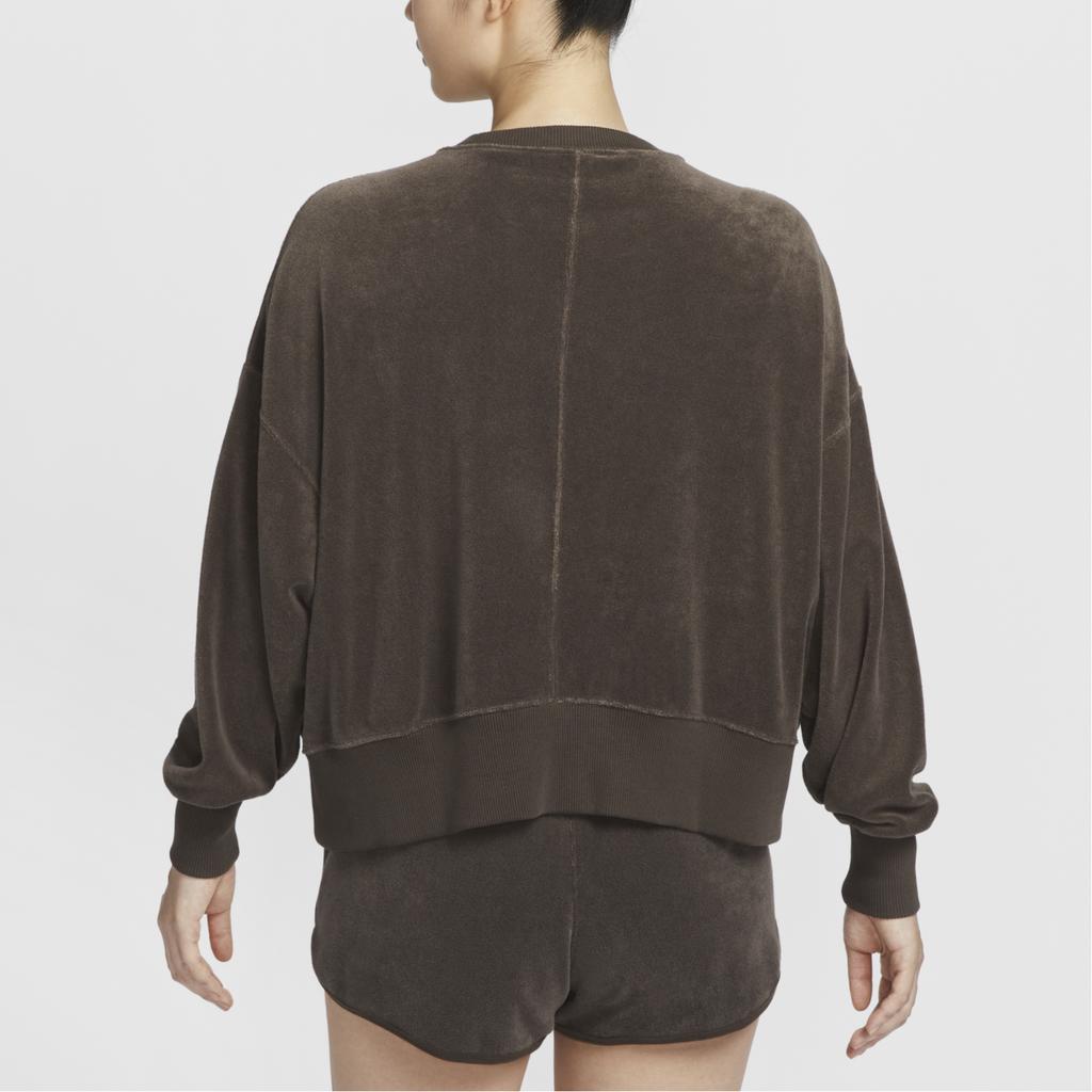 Nike Court Heritage Loose Fit Crew Neck Tennis Sweatshirt Women Sweatshirt Baroque-Brown Light-Redwood Velvet-Brown FQ2243-237