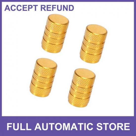 4 Pcs Round Car Tire Valve Stem Caps Tire Valve Dust Covers Universal Yellow
