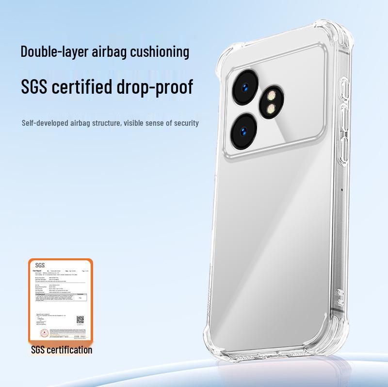 RealMe GTneo6 Transparent Case for Neo5se/GT6 - Airbag Corners, Anti-fall, Premium Feel TPU