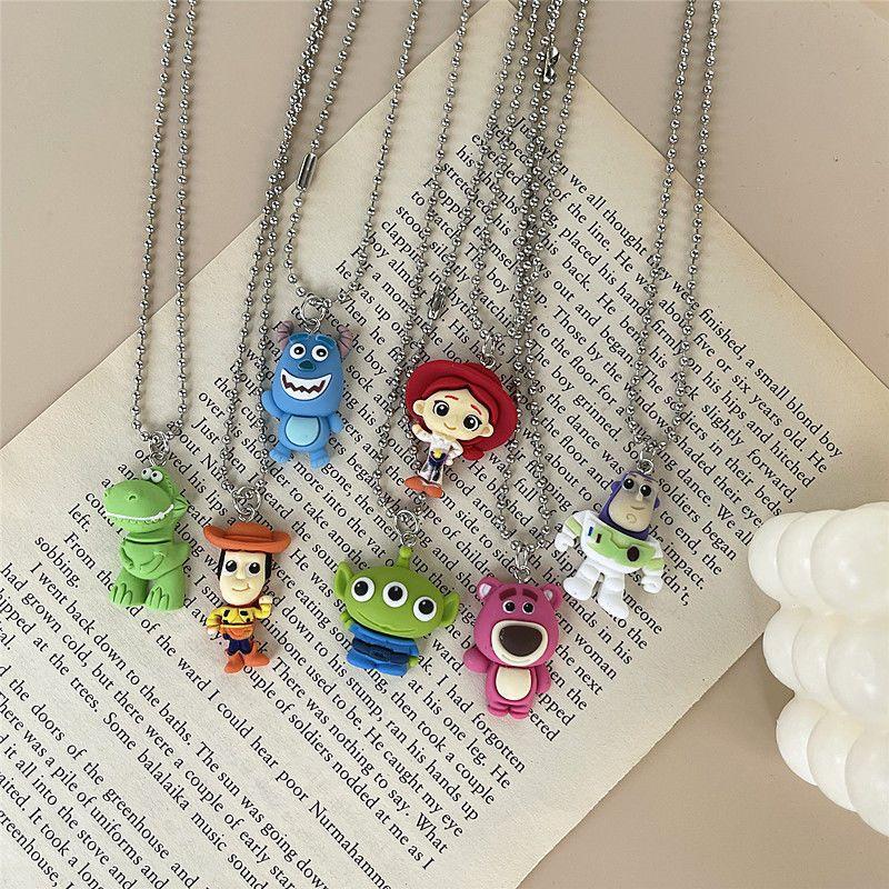 New Disney Toy Story Woody Buzz Lightyear Alien Anime Cartoon Necklace Creative Personality Clavicle Chain Clothing Accessories