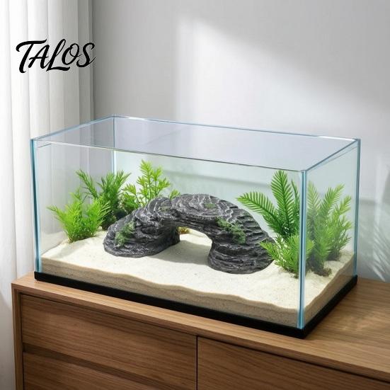 Aquarium Turtle Accessory Basking Platform, Rock Look Resin Baby Tortoise Climbing Ramp, Non-toxic Dock Arched Reptiles Resting Terrace for
