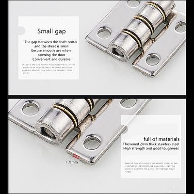 Charnière miniature en acier inoxydable 304 épaisse, petite, durable, plate et silencieuse, de haute qualité, pour portes en aluminium et portes de salle de bain