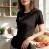 Basic Cotton T Shirt For Women With Short Sleeves And Round Neck For Casual Summer Wear