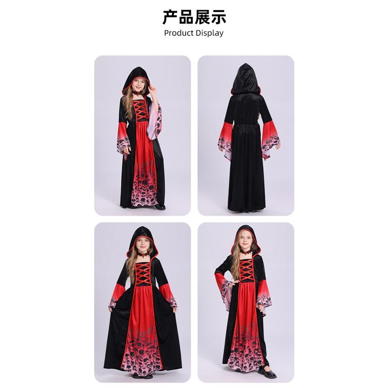 Halloween Cosplay Vampire Costume, Girl Character Dress-up Party Costume, Witch Dress