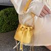 Fashionable Mini Bucket Bags For Women Trendy Solid Versatile Chain Crossbody Bag Summer PU Leather Cute Female Shoulder Purses