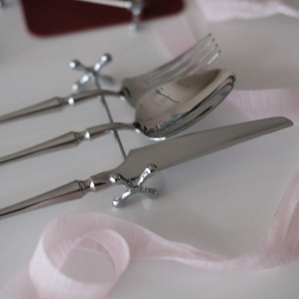 Couber Dumbbell Stainless Steel Spoon Rest 4P Set, 4 Pieces, Korean popular tableware