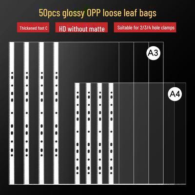 11-Loch OPP Transparent A4/A3 Loseblattmappe, 3/4-Loch Ordnereinlage, Datenschutzhülle