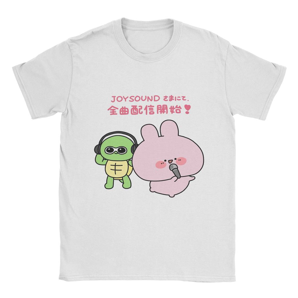 Unisex T Shirt Asamimichaan Cute Asamimi Pink Chilling With Blue T Shirts Popular Summer Tee Shirt Cotton Tops Plus Size 6xl