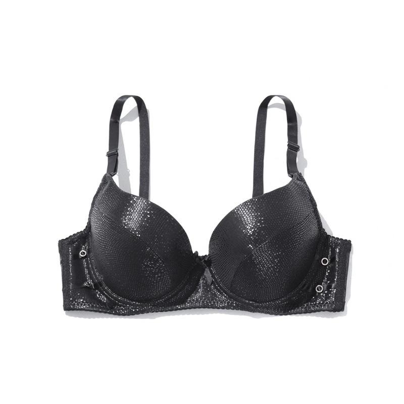 Women Small Size Pu Leather Push Up Sexy Bra Detachable Shoulder Strap Underwire Bra