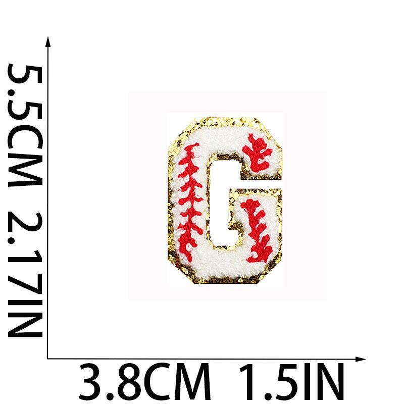 5.5Cm Baseball Pattern English Letter Embroidery Cloth Sticker Ironing Towel Embroidery Letter Patch Sticker Computer Embroidery Chapter Boy