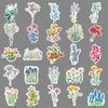 50 Flower Theme Doodle Personalized Decoration Motorcycle Suitcase Car Waterproof Stickers