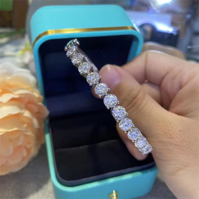 COSFIX D Color Women's Bracelet Round Cut Moissanite Bracelet For Women S925 Silver Full Moissanite Bracelet for Women
