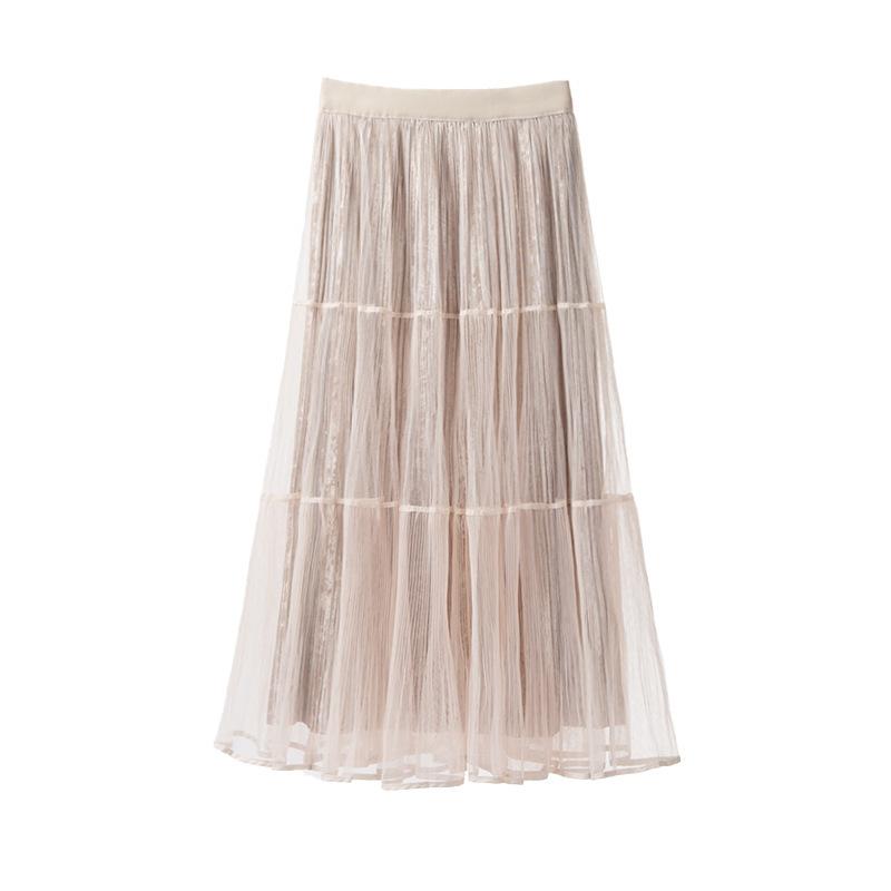 

Нежный темперамент бархатная внутренняя плиссированная юбка высокой плотности с высокой талией женское длинное платье осень-зима 2025 года average size