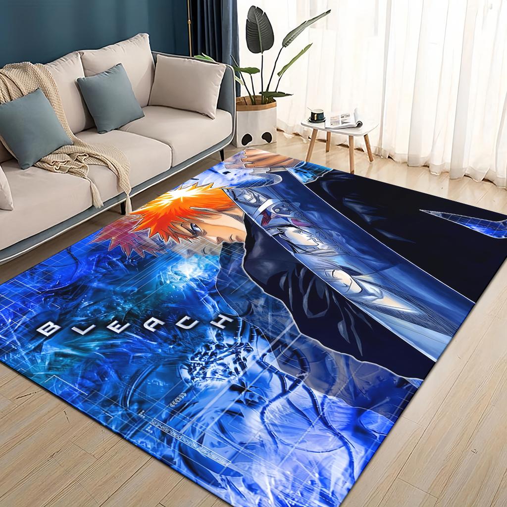 3D Kreskówkowy Bleach Kurosaki Ichigo Dywanik Anime do Salonu Sypialni Domu Dekoracja Sofy, Mata Podłogowa Antypoślizgowa do Zabawy dla Dzieci