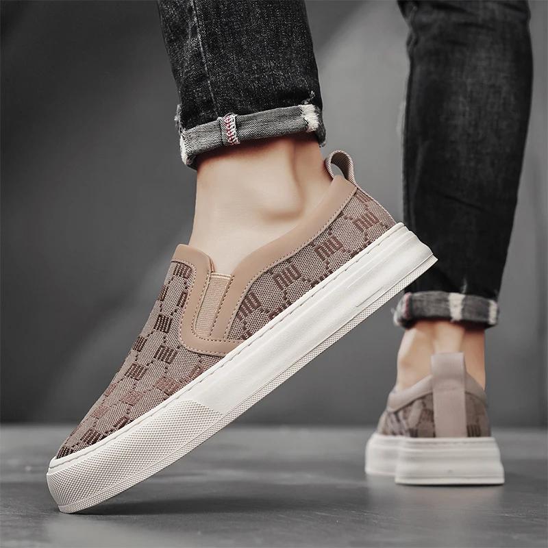 

Чоловічі пуловери великого розміру з комплексним картатим візерунком у двох тонах, на плоскій підошві, з низьким верхом, на м якій підошві, високоякісні кросівки для ходьби 44 чорний