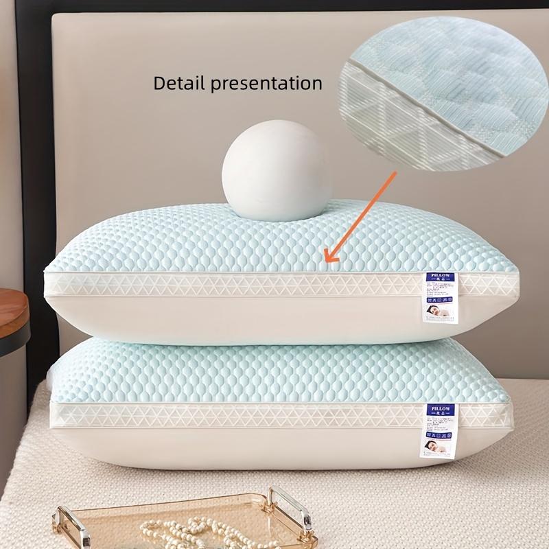 Oreiller Cervical de Massage en Tissu Fibre Soyeuse Glacée Rafraîchissante, Noyau d'Oreiller Aide au Sommeil, Sommeil Profond Adulte Usage Domestique, Oreiller Ménager Évacuant l'Humidité
