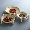 Decorative Basket Bamboo Dried Fruit Tray Woven Storage Baskets New Bamboo Basket Trays