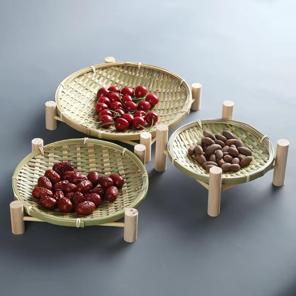 Decorative Basket Bamboo Dried Fruit Tray Woven Storage Baskets New Bamboo Basket Trays
