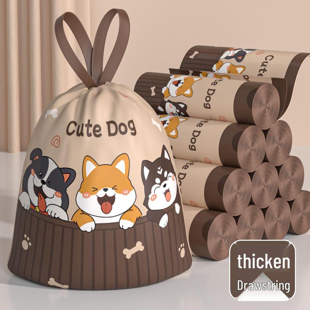 Shin-chan Extra Thick Drawstring Kitchen Trash Bags - Large, Durable, and Handheld