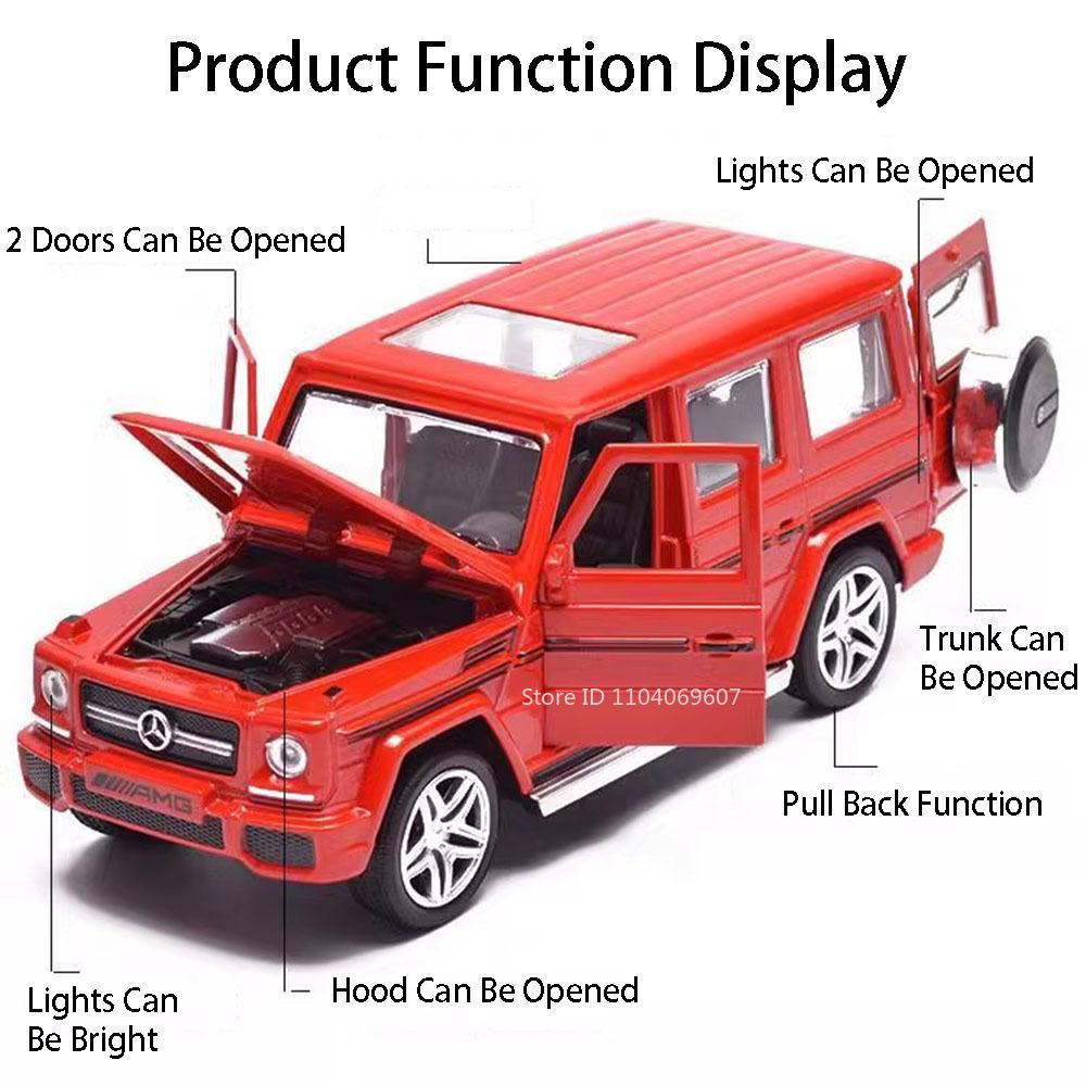 1:32 Scale G65 Alloy Diecast Toy Car Models 4 Doors Opened Sound Light Pull Back Hihgh Simulation SUV Vehicles for Kids Presents