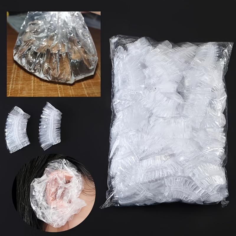 100pcs Ear Protection Cap Disposable Elastic Transparent Shower Earplugs, Suitable for Hair Dyeing and Bathing Earplugs Cap