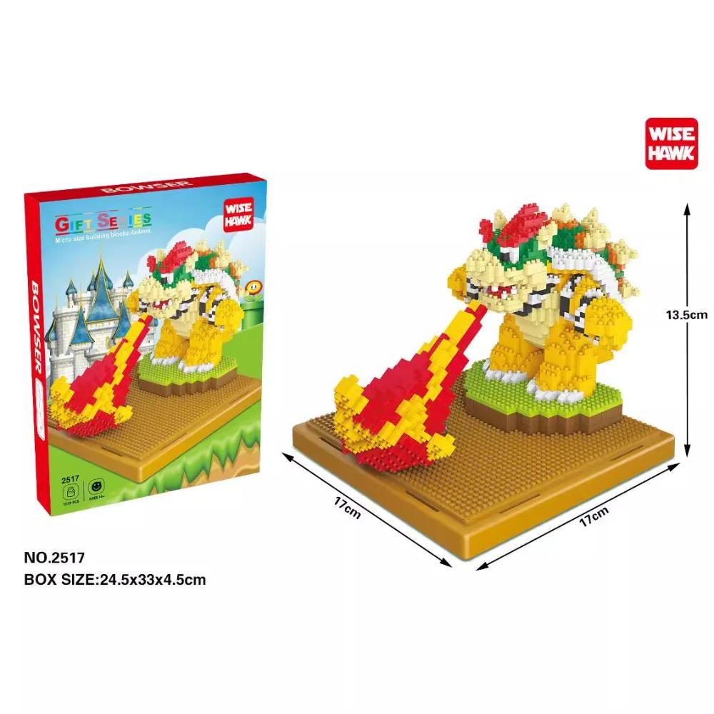 Super Mario Micro Building Blocks Princess Peach Bowser Yoshi Bros Figures DIY Assembly Mini Bricks Toys for Christmas Gift
