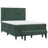 3137908 vidaXL Lit à sommier tapissier et matelas Vert foncé 140x200cm Velours