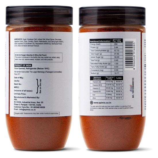 SPIMIX Peri Peri Masala Seasoning | 120g | Made Healthier with Vitamin B12 & D | With Himalayan Pink Salt | Fiery & Tangy Spice Mix for Fries