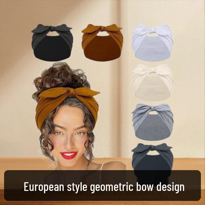 Knotted Rabbit Ear Solid Color Sweat-Proof Yoga Sports Headband