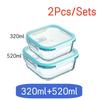 High Borosilicate Lunch Bento Box Set Heat-resistant Glass Lunch Box Sealed Box With Lid For Fresh-keeping Bowl Square Bento Box